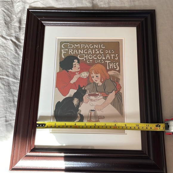 Framed Steinlen Art Nouveau Print | Companie Francaise des Chocolats et des Thès - Picture 8 of 9